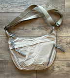 Large Nylon Crescent 3 Zipper Bag