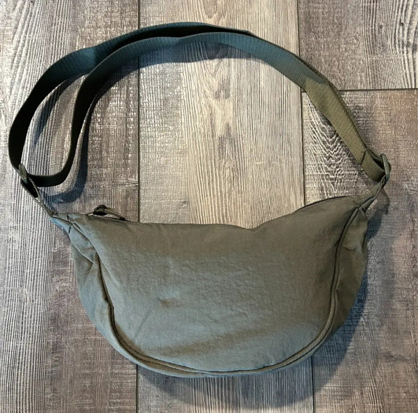 Nylon Crescent Crossbody Bag