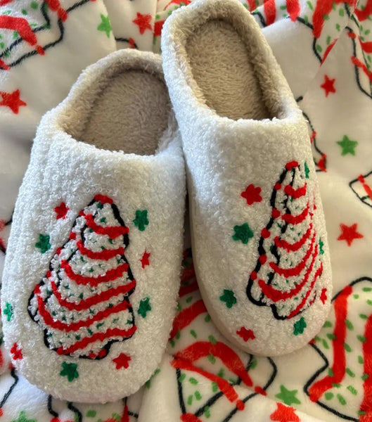 Christmas Tree Cake Slippers
