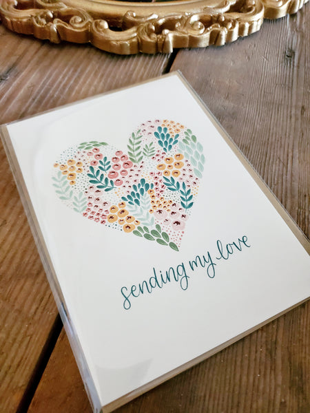 'Sending My Love' Greeting Card