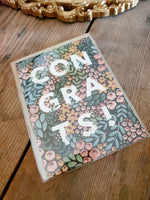 Dark Floral 'CONGRATS' Card